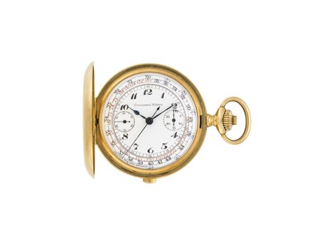 UNIVERSAL, CRONOGRAFO Orologio da tasca da uomo in oro 18K, con cassa...