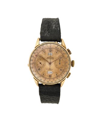 ANGELUS CRONO-DATO Orologio da polso da uomo in oro 18k Anni '50 Quadrante...