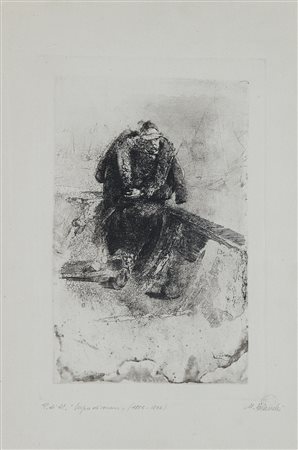 MosË Bianchi (Monza 1840 - 1904) "Lupo di mare" 1885-1892 acquaforte, prova...