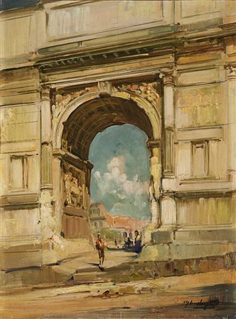 Cesare Gheduzzi (Crespellano 1894 - Torino 1944) "Arco di Tito con il...