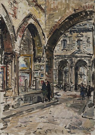 Giovanni Colombo da Busnago (Busnago 1908 - Gaggiano 1972) "Scorcio con...