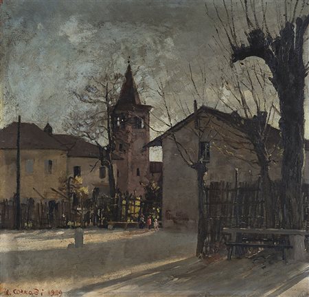 Alfonso Corradi (Castelnovo di Sotto 1889 - Milano 1972) "MonluË - Milano"...