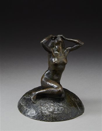 Franco Bargiggia (Milano 1889 - Sanremo 1966) "Enigma" scultura in bronzo (h...