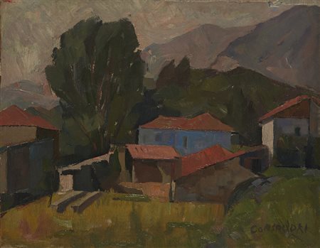 Silvio Consadori (Brescia 1909 - Burano 1994) "Canzo" olio su compensato (cm...