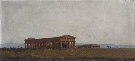 Georges Paul Leroux (Parigi 1877 - Meudon 1957) "Veduta di Paestum" 1912 olio...