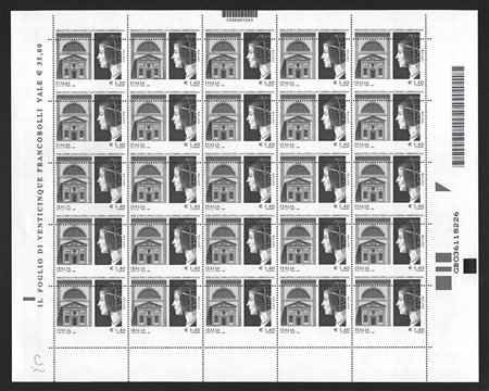 [REPUBBLICA] 2009 "Biblioteca Pinacoteca Accademia Ambrosiana", Ä 1,40 foglio...