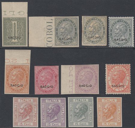 [REGNO D'ITALIA SAGGI] 1863/1867 Lotto composto da: 6 esemplari con e senza...