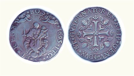 GENOVA - Dogi Biennali - Doppio Scudo 1695. Rarità: R - Metallo: AR -...
