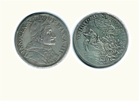 ROMA - Innocenzo XI (1676-1689) - Piastra A. III; D/ Busto a d.; R/ Gesù su...