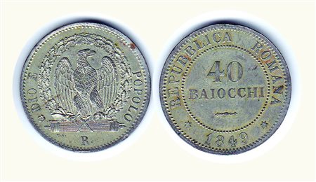 ROMA - II Repubblica Romana (1849) - 40 Baj. Metallo: Mist. - Conservazione: SPL