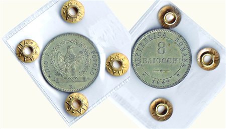 ROMA - II Repubblica Romana - 8 Baj Metallo: Mist. - Conservazione: FDC