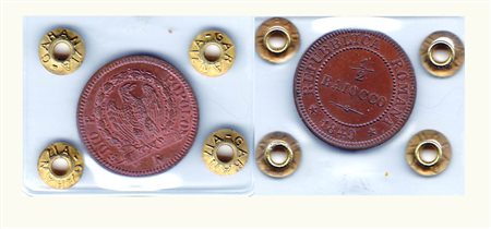 ROMA - II Repubblica Romana - ½ Baj - Conservazione eccezionale. Metallo: Ae...