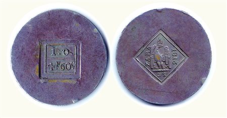 ZARA - Assedio austriaco 1813 - Oncia da 4,6 Fr. - Estremamente rara e...