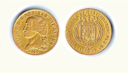 VITTORIO EMANUELE I (1814-1821) - 20 Lire 1816 TO - P.4. Rarità: RR -...