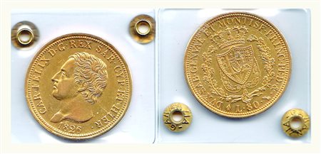 CARLO FELICE (1821-1831) - 80 Lire 1826 TO - P.28. Metallo: AU -...