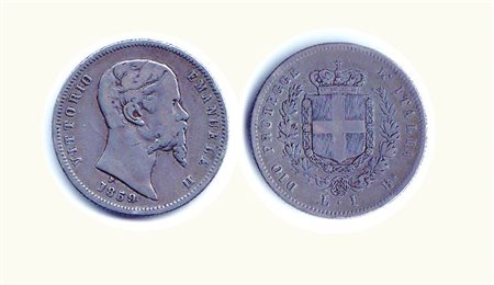 VITTORIO EMANUELE II Re Eletto (1859-1861) - Lira 1859 BO - P.438. Rarità: RR...
