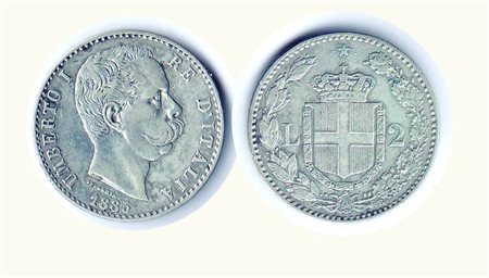 UMBERTO I - 2 Lire 1885 - P.595. Metallo: AR -