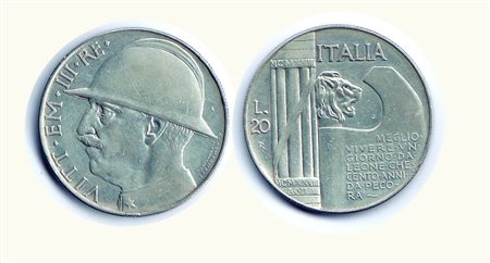 VITTORIO EMANUELE III - 20 Lire 1928 A.VI - Cappellone - P.680. Metallo: AR -...
