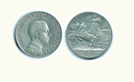 VITTORIO EMANUELE III - 2 lire 1911 - Quadriga - P.734. Rarità: RR - Metallo:...