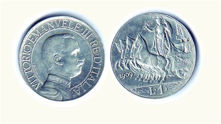 VITTORIO EMANUELE III - Lira 1909. Rarità: R - Metallo: AR - Conservazione:...