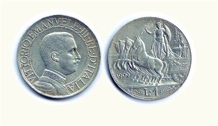 VITTORIO EMANUELE III - Lira 1909 - P.769. Rarità: R - Metallo: AR -...