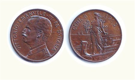 VITTORIO EMANUELE III - 5 Centesimi 1913 - Donna su prora - P.895. Metallo:...