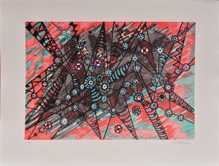 Mastroianni Umberto litografia 70x90 esemplare 139/150