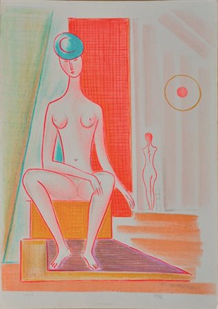 Tozzi Mario "Al Circo" litografia 50x70 esemplare LXVI/C 1977 stamperia Santa...