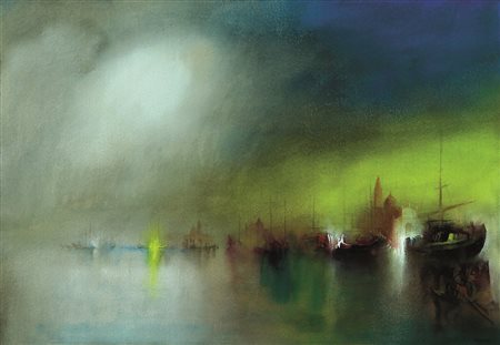 Trame " Paesaggio" olio su tela 50x70 autentica dell'artista su foto