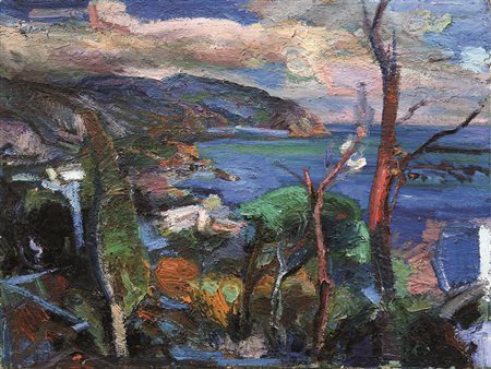 Pasquale Monaco "Golfo" olio su tela 60x80 autentica dell'artista su foto