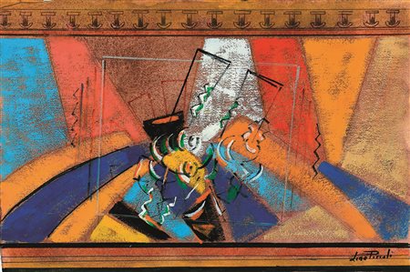 Lino Piccoli "Segni dal Messico 1" olio su carta 35x50 autentica dell'artista...