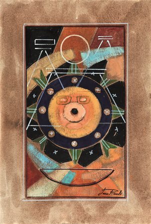 Lino Piccoli "Segni dal Messico 2" olio su carta 35x50 autentica dell'artista...