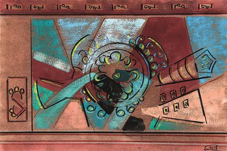 Lino Piccoli "Segni dal Messico 3" olio su carta 35x50 autentica dell'artista...