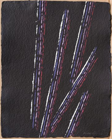 Piero Dorazio tempera su carta cm33,9x27,4 anno 2004 N.14 autentica Donà...