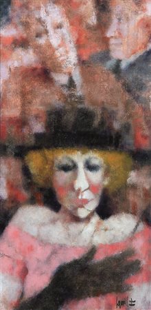 Remo Squillantini "Figure"olio su tela 1984 20x40 archivio 116/15 eredi...