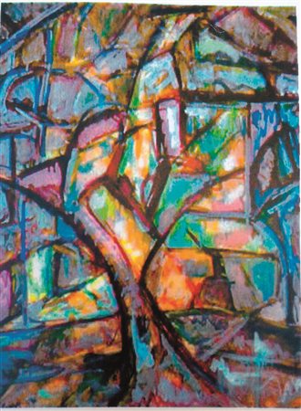 Bruno Cassinari olio e tempera su cartoncino 1957 55x47 firmato in basso a...