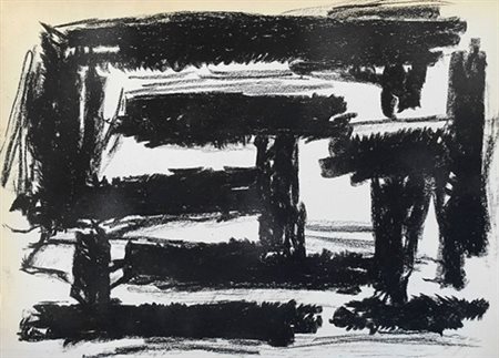 kounellis "Labirinti"olio carta catrame 27x37 autentica dell'artista su foto...