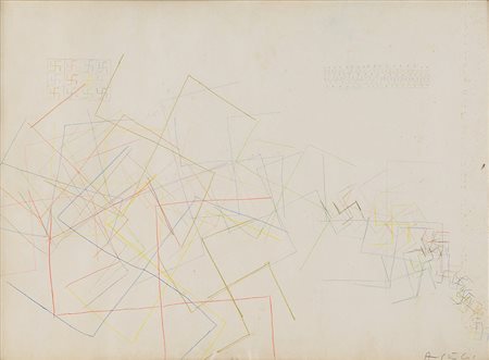 Franco Angeli tecnica mista su carta Fabriano 50x70 esposizioni Roma...