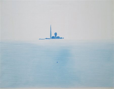 Virgilio Guidi " San Giorgio Venezia" olio su tela di lino cm 40 x cm 50...