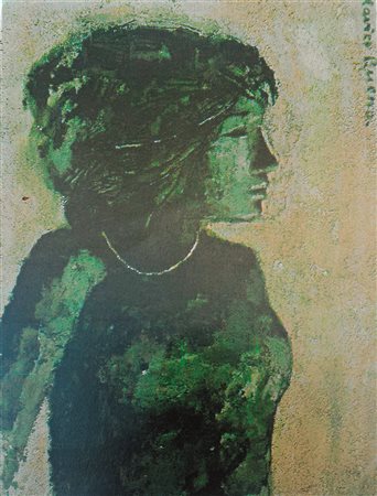 Xavier Bueno "Figura femminile" 1968 olio su tela 30x40 autentica Galleria...