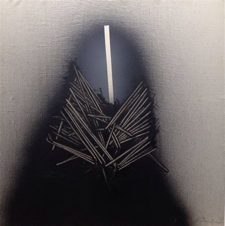 Emilio Scanavino olio su tela tamburata cm 60x60 del 1970 pubblicato catalogo...