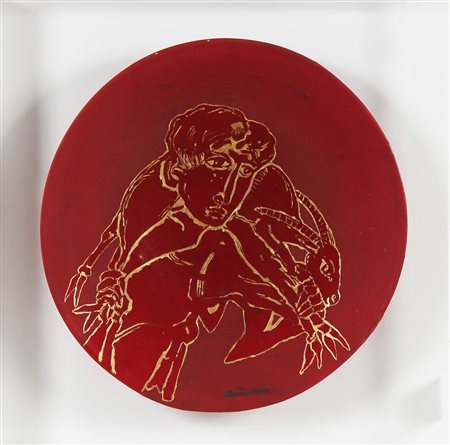 BRINDISI REMO (1918 - 1996) Senza titolo. Vetro di murano dipinto a mano. Cm...