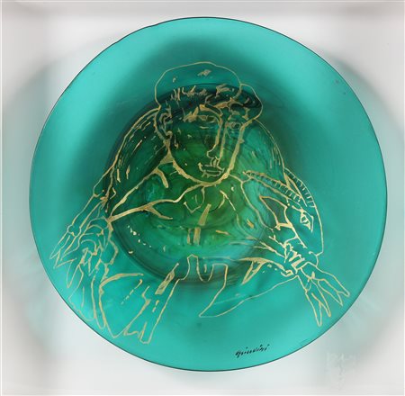 BRINDISI REMO (1918 - 1996) Senza titolo. Vetro di murano dipinto a mano. Cm...