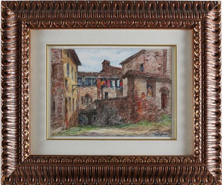 KALCHSCHMIDT EMILIO (1902 - 1983) Una piazzetta di Castelarquato. . 1975....