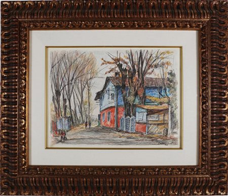 KALCHSCHMIDT EMILIO (1902 - 1983) L'osteria di Monluè. . 1969. Tecnica mista...