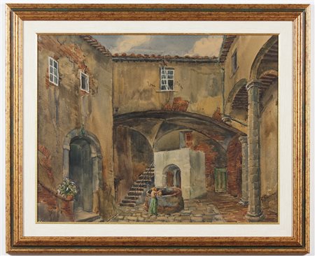 GENNAI GUIDO (n. 1929) Senza titolo. Acquarello su cartone. Cm 66,00 x 52,00....