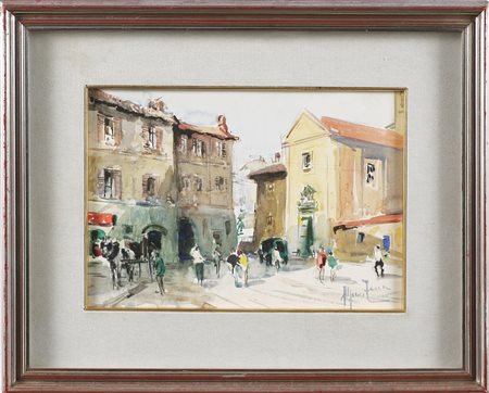 ZECCA ALFREDO (1917 - 1998) Senza titolo. Acquerello su cartone. Cm 35,00 x...