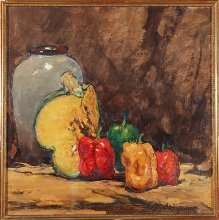 VIVIANI RAUL (1883 - 1965) Natura morta. Olio su cartone pressato. Cm 60,00 x...