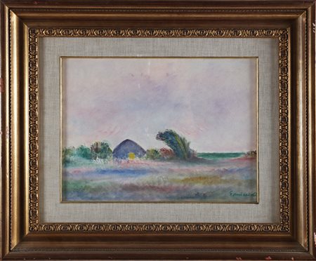 OMICCIOLI GIOVANNI (1901 - 1975) Senza titolo. . Olio su cartone telato. Cm...