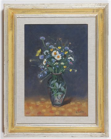 GAROSIO OTTORINO (1904 - 1980) Vaso di Fiori. Olio su tavola. Cm 35,00 x...